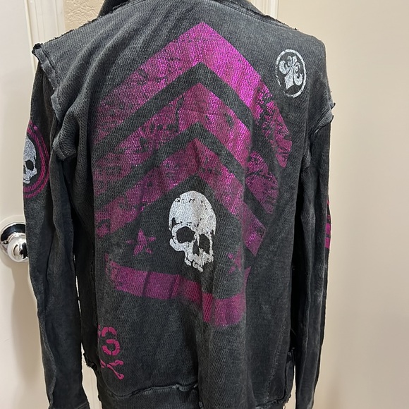 Affliction reversible zip up hoodie - Picture 7 of 10